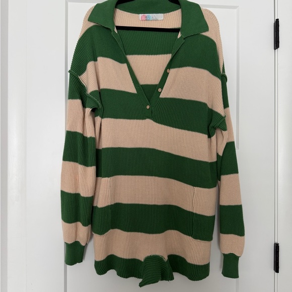Free People / Freeest Striped Picnic Sweater Romper / Medium - Picture 4 of 6